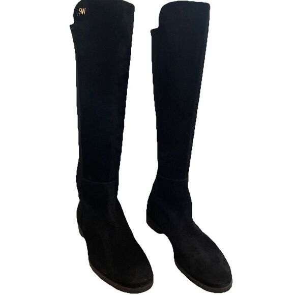 New Stuart Weitzman 5050 Black Suede Iconic Over The Knee Stretch Boots NEW Size - Picture 6 of 8